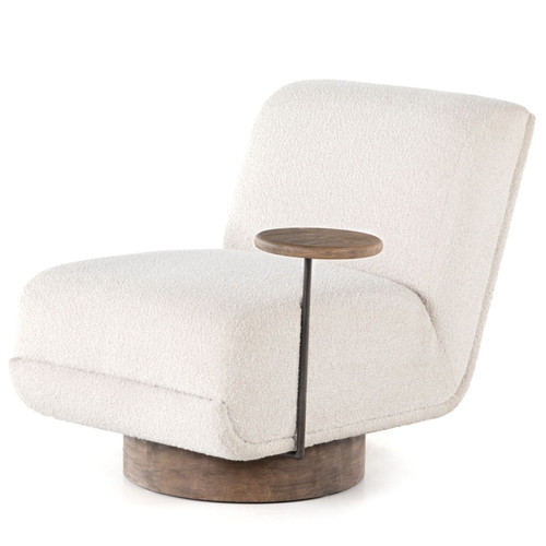 Bronwyn Knoll Natural Swivel Chair With Table