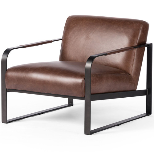 Jules Havana Brown Leather Chair