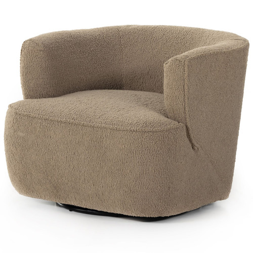 Mila Sheepskin Camel Swivel Chair