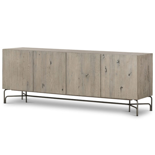 Marion Natural Oak Wood 4 Door Sideboard