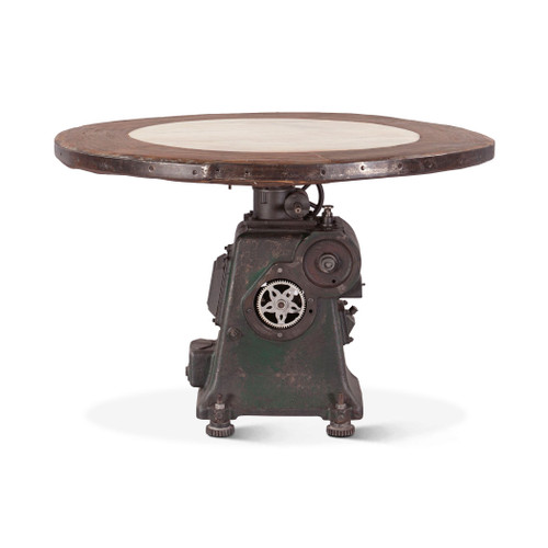 Barn Industrial Engine Base Round Adjustable Table 48"