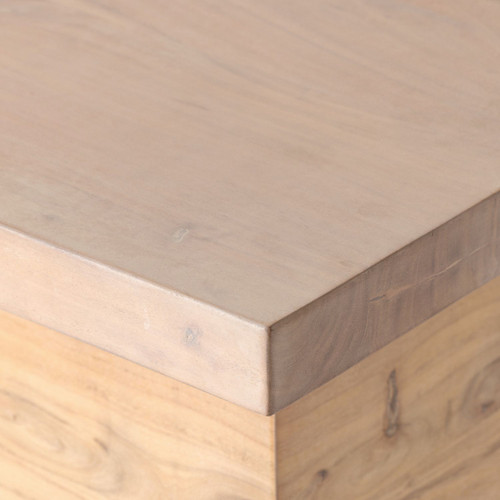 Yvonne Whitewashed Acacia Wood End Table 18" Zin Home