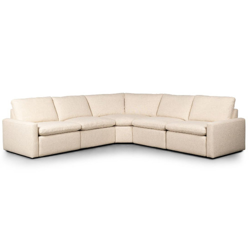 Tillery Linen Upholstered Power Recliner 5-PC Corner Sectional 