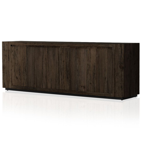 Abaso Rustic Ebony Oak 4-Door Sideboard 94"