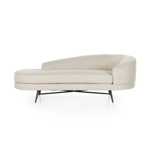 Carmela Right Arm Taupe Upholstered Chaise Lounge