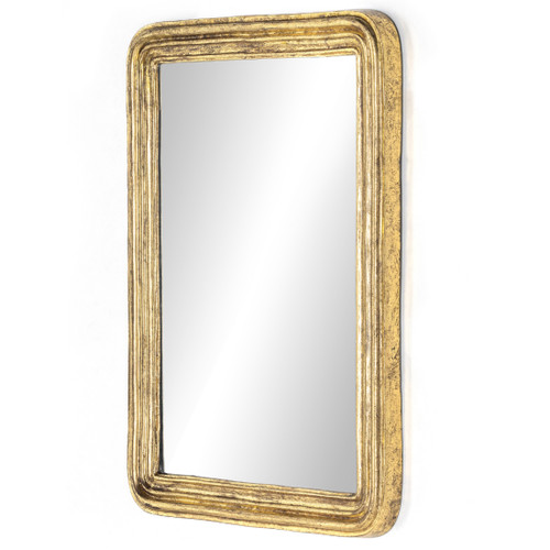 Vintage Louis Antiqued Gold Leaf Mirror 48"