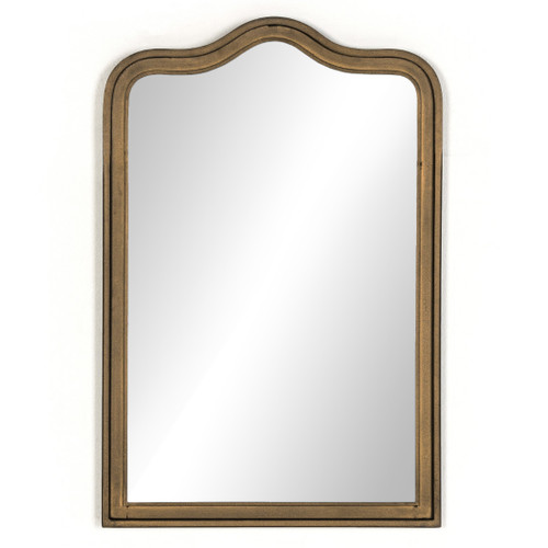Effie Antique Brass Iron Frame Wall Mirror 30"