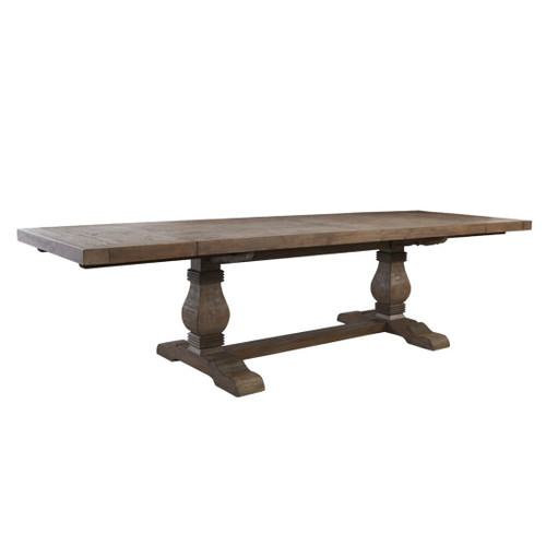 Farmhouse Reclaimed Wood Trestle Extension Table 84"- 114"