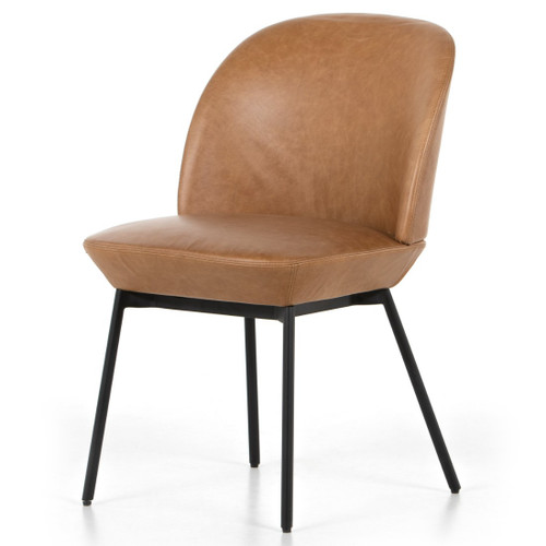 Imani Butterscotch Tan Leather Dining Side Chair