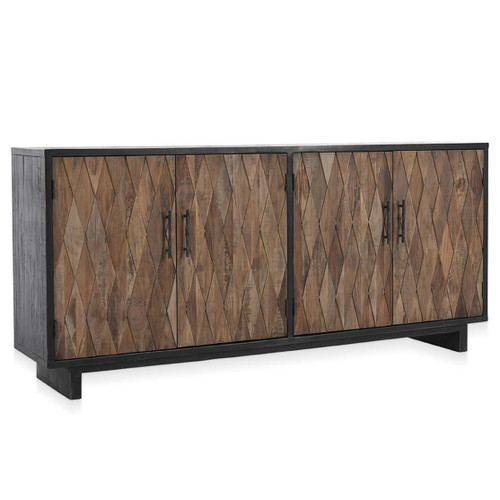 Henry Grey Reclaimed Oak Wood Low Media Console 94