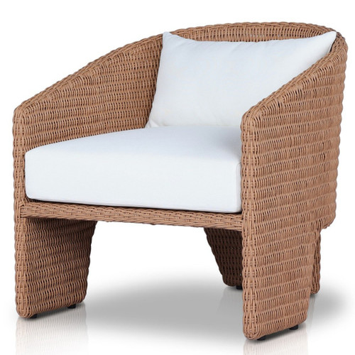 Fae Vintage White Woven Outdoor Dining Chair | Zin Home