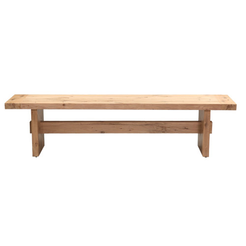 Alpine Solid Distressed Oak Wood Dining Bench 74" Alpine Solid Distressed Oak Wood Dining Bench 74"