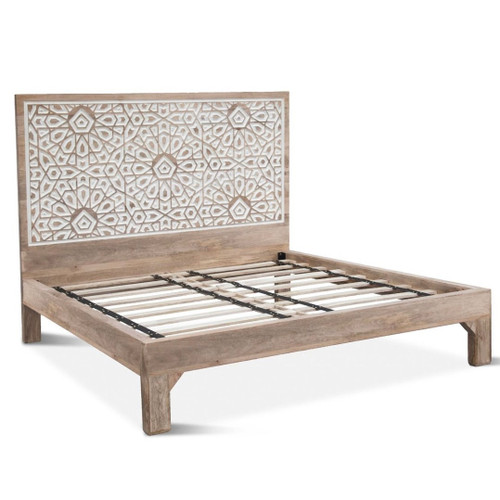 Marrakesh Solid Wood Hand-carved Queen Bed