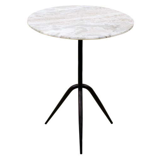 Sperre 18" Round Accent Table with Capri Beige Marble