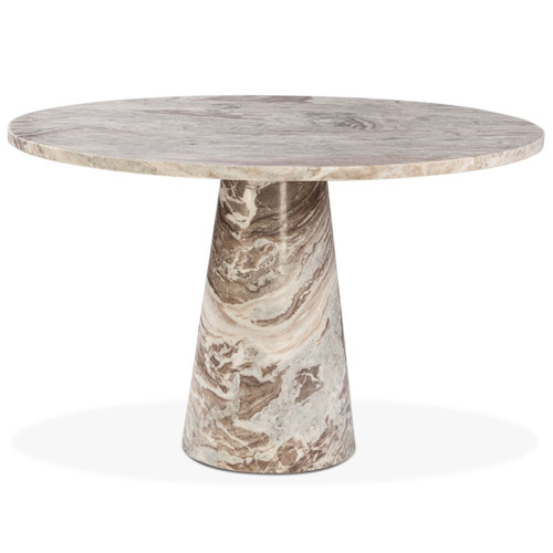 Nile 48" Round Dining Table in Brown Toronto Marble