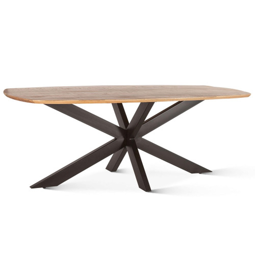 Rapallo Mango Wood and Iron Dining Table Natural 82"