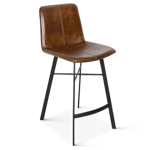 Essex 18" Murphy Counter Chair Hand-washed Chestnut Leather