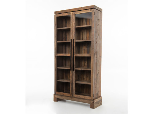 Angora Reclaimed Wood Bookcase Curio Cabinet Zin Home