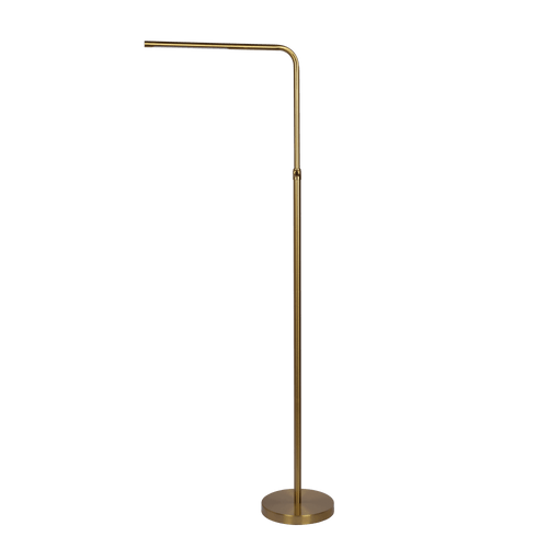 Verve Brassed Gold Floor Lamp with On/Off Switch Adjustable Led Round Base