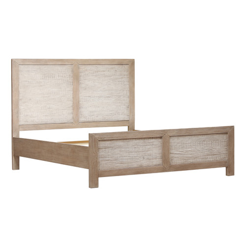 Niva Solid Pine Wood Eastern King Bed in Light Warm Wash Finish