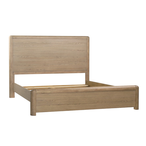 Franco Rubberwood Eastern King Bed in  Natural Oak Veneer