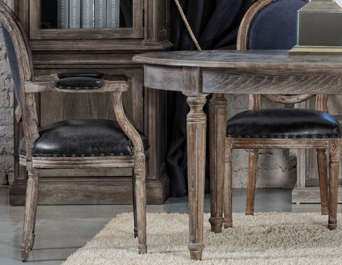 French Vintage Gray Oak Oval Extension Dining Table 72 Zin Home