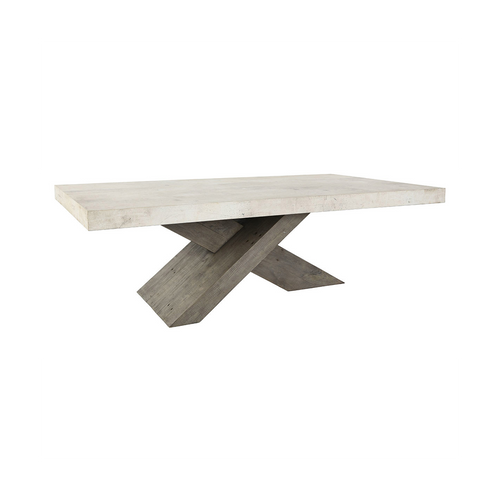 Durant Solid Wood Rectangle Coffee Table - Distressed Gray-Weathered Chalk