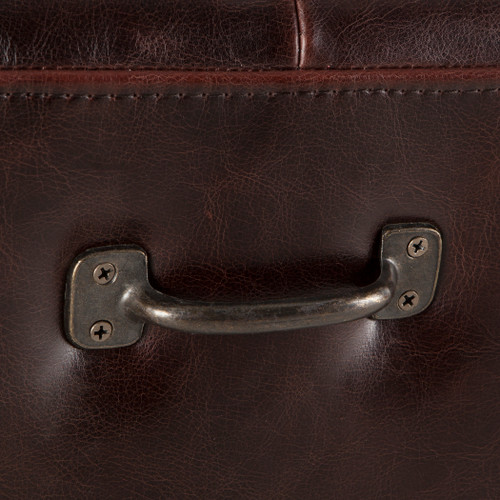 D'Orsay 79" Upholstered Bench in Brown Leather