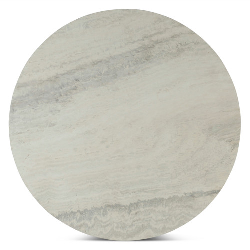 Vista 36" Coffee Table with White Travertine and Light Oak Base