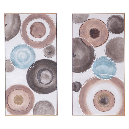 Delicate Dishes Hand Painted Framed Diptych