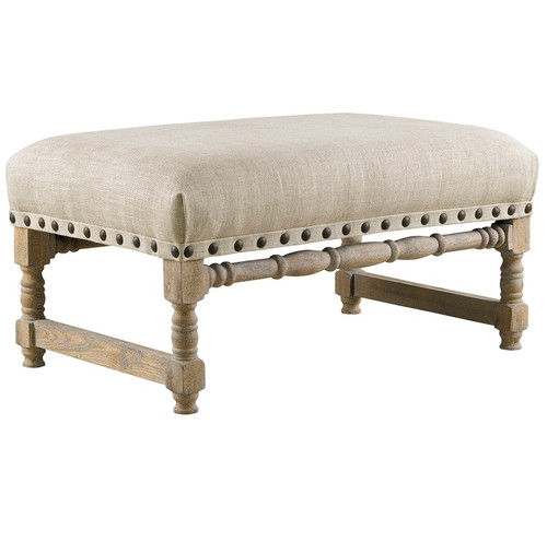 Bruxelles Linen Upholstered Ottoman Bench