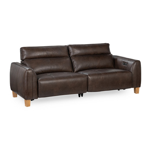 Conway Power Recliner Sofa - Brown Leather