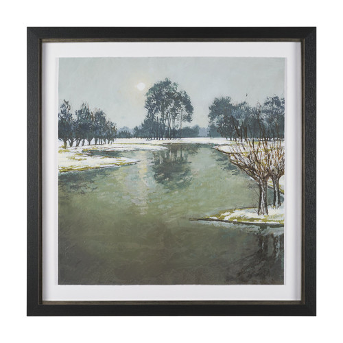 Winter Sky by Mercana Studio Hand Embelished Framed Artwork Matted under Glass
