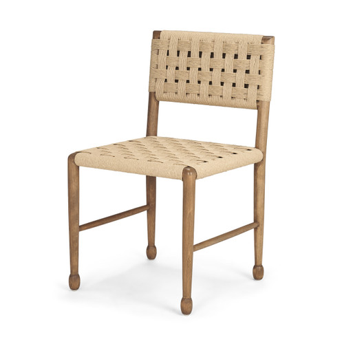 Brinley Woven Paper Rope w/ Brown Wood Frame Dining Chair