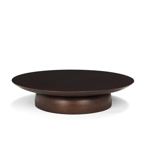 Sadira Large Mid-Dark Brown Solid Wood Round Riser