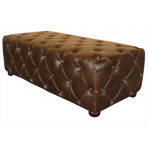 Soho Tufted Rectangle Ottoman- Leather