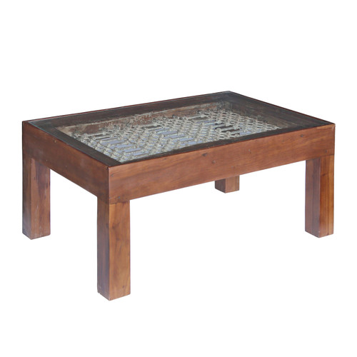 Wooden Jali Window Coffee Table 30"