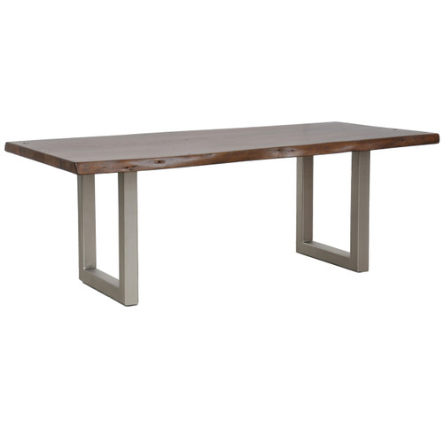 Montana Solid Wood Polished Metal Leg Dining Table 94"