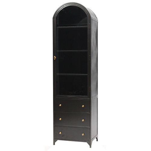 Shadow Box Industrial Metal Arch Display Cabinet
