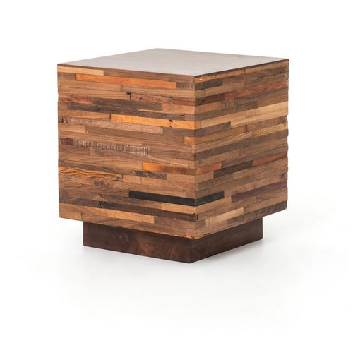 Landon Mixed Re-Cycled Wood Square Side Table