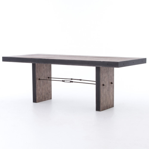 Gerard Driftwood Oak + Iron Dining Room Table