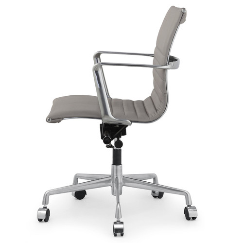 Grey Italian Leather M346 Modern Office Chairs Zin Home