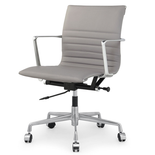 Grey Italian Leather M346 Modern Office Chairs | Zin Home