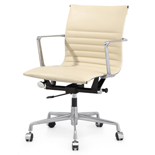 Beige Italian Leather M346 Modern Office Chairs
