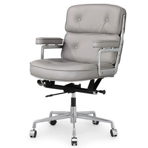 Grey Italian Leather M340 Executive Office Chair