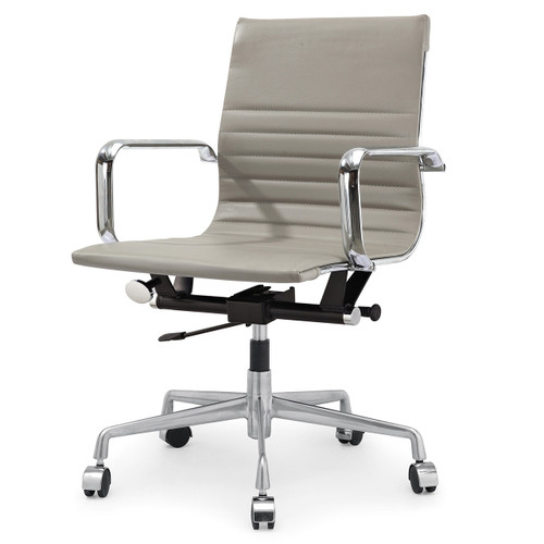 Grey Vegan Leather M348 Modern Office Chairs | Zin Home