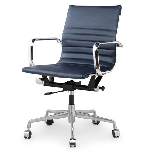 Navy Blue Vegan Leather M348 Modern Office Chairs