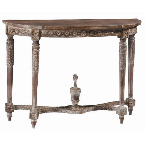 Antoinette Hand Carved Demilune Console Table