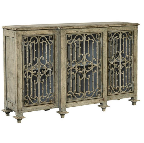 Chateau Villandry Antique French Gray Vintage Sideboard Buffet