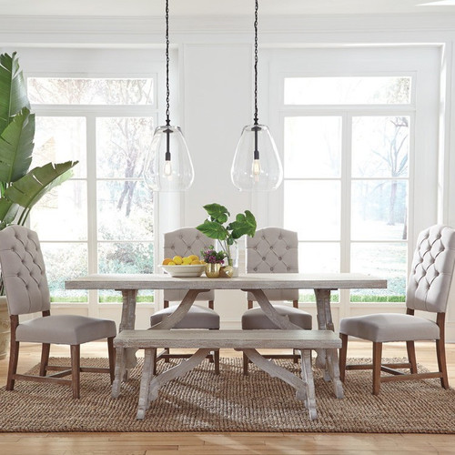 French Farmhouse Grey Dining Table 78" Zin Home